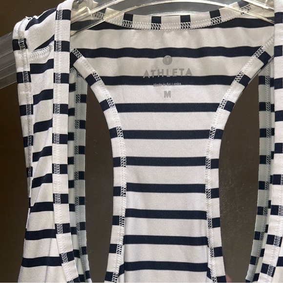 Athleta Women's Striped Tank Top Black & White - Picture 2 of 3